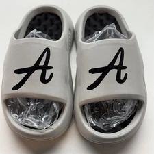 A Initial Slides Sandals Size 6.5-7 Gray Black Cushion EU 38-39 Slip On