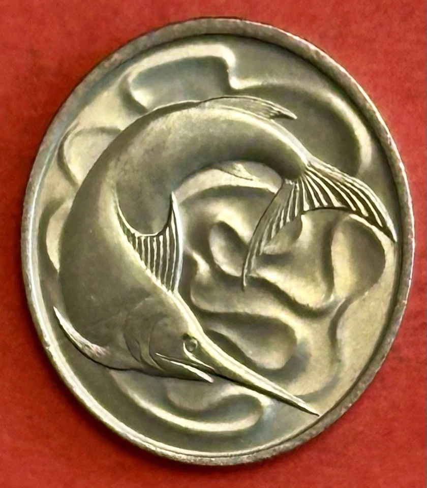 1968 Singapore 20 Cents World Coin - Mintage 10,934,000 - KM# 4 🇺🇸 SELLER#172 - Image 2 of 4