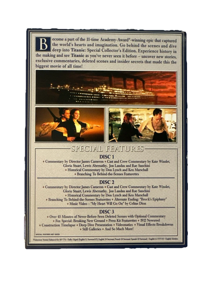 Titanic Special Collector's Edition 3 DVD Set COMPLETE, 1997 Great condition! - Image 4 of 4