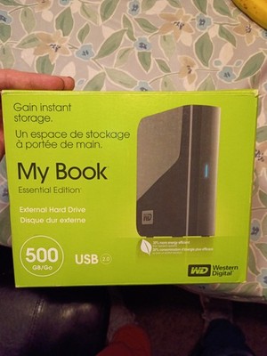 WD My Book Essential External Hard Drive 500GB Smart Backup USB 2.0 In Box