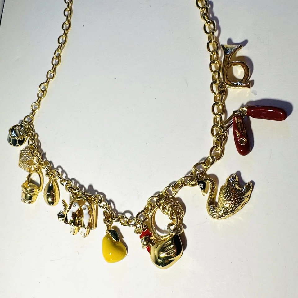 "Collar Talbots Holiday Charm Lovebirds tono dorado 21""" Foto 2 de 4