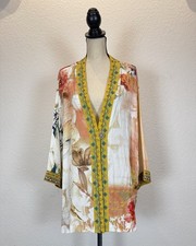 John Mark Size L Floral Embroidered Kimono Cardigan Floral NWT