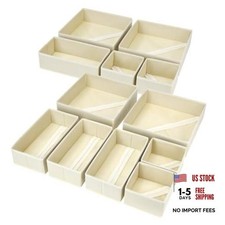 Beige Drawer Organizer - Foldable Closet - 12 Pack - Drawer Organizer