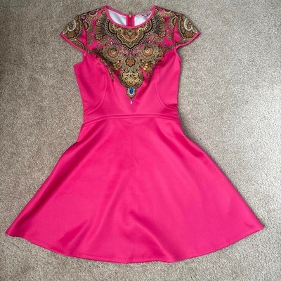   TED BAKER Pink ''Marliza'' Jewel Paisley Skater Dress  