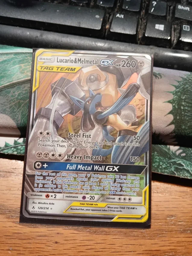 Lucario & Melmetal GX 120/214 Sm-Unbroken Bonds Holo