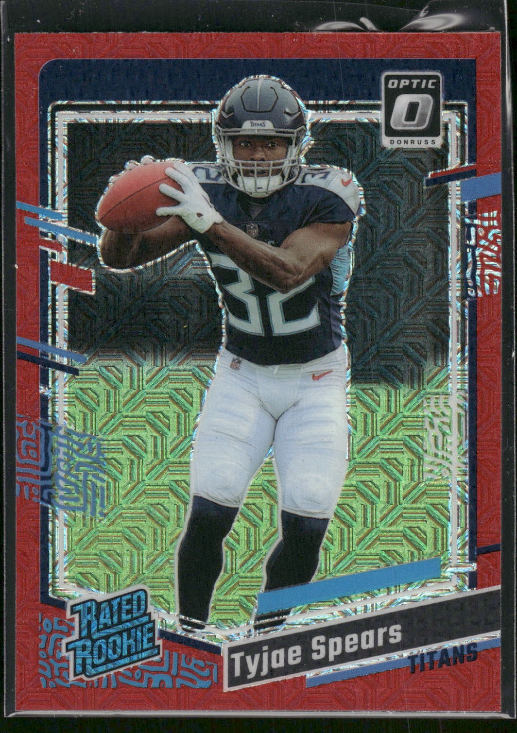 #297 Tyjae Spears 2023 Donruss Optic Rookie Red Mojo