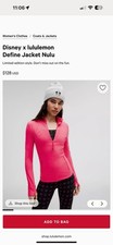 Disney x Lululemon Define Jacket Nulu   Pink   Limited Edition   Women  s Size 6