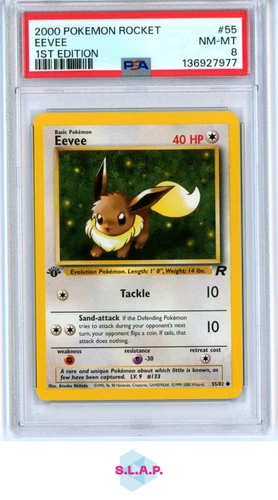 EEVEE 1ST EDITION POKEMON ROCKET 2000 55 PSA 8