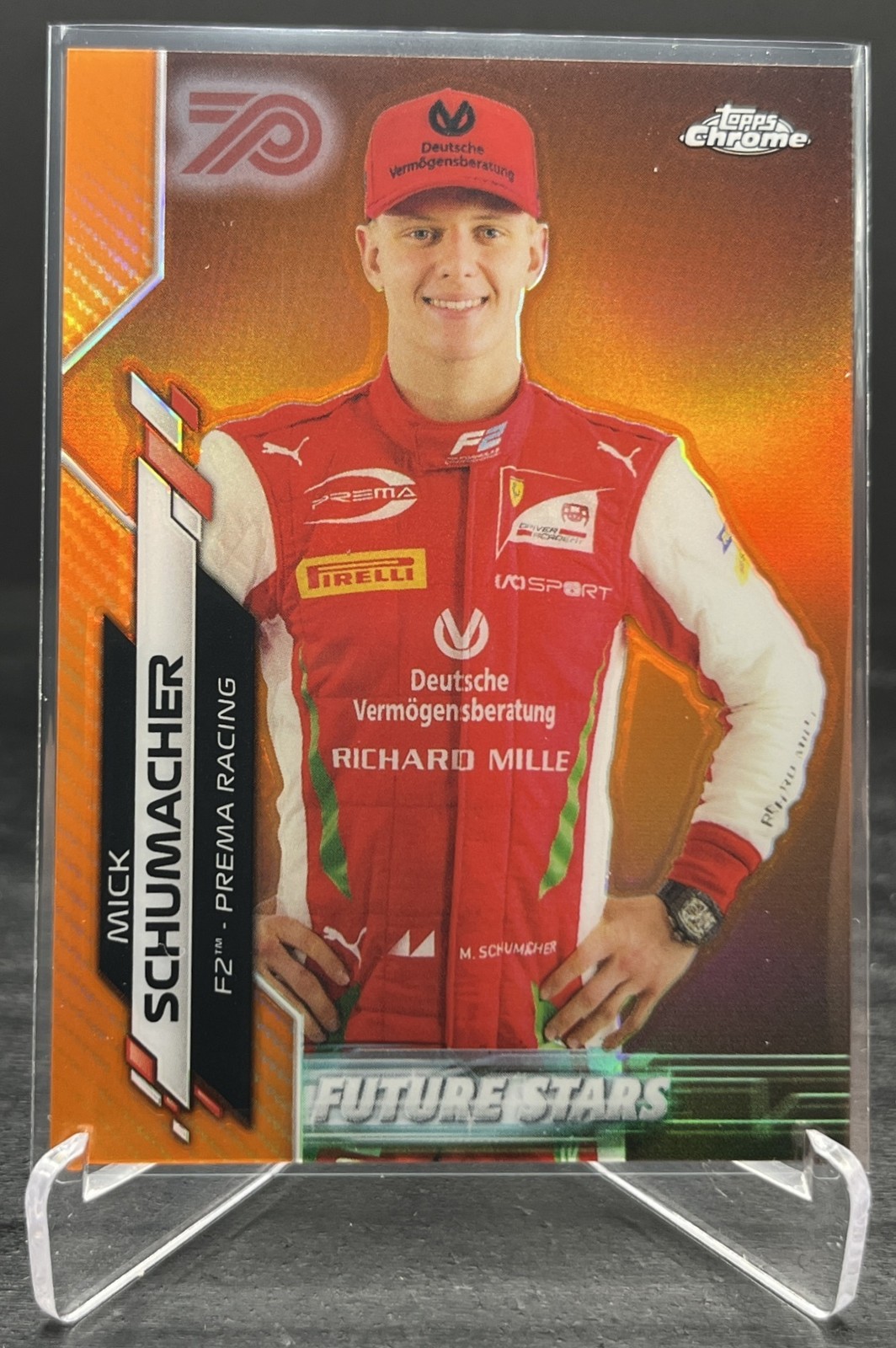 2020 Topps Chrome Formula 1 Mick Schumacher 70th Anniversary Orange SP #53