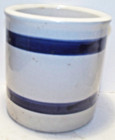 RRP ROBINSON RANSBOTTOM POTTERY ROSEVILLE OHIO SALT GLAZE BLUE STRIPE CROCK