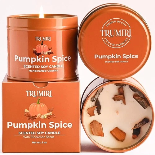 Huge Sale Pumpkin Spice Soy Wax Scented Candle Perfect Gift for Fall & Christmas