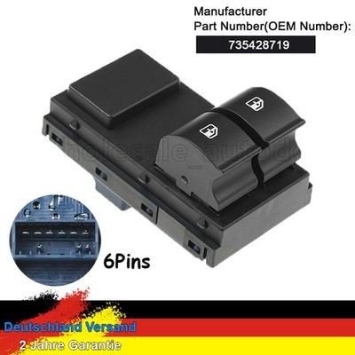Fensterheberschalter Schalterblock Schalter Vorne links Für Fiat Grande Punto
