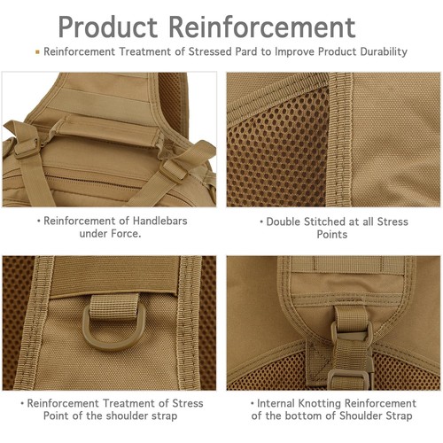 Sling Shoulder Backpack EDC Bags (Tan) - Picture 6 of 9