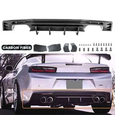 Carbon Fiber Rear Bumper Lip Diffuser For 2016-2024 Chevy Camaro SS LT1 LS