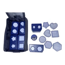 Lot CREATIVE MEMORIES PUNCHES HEART HEXAGON CIRCLE SQUARE + CASE 14 PC + WHEEL 