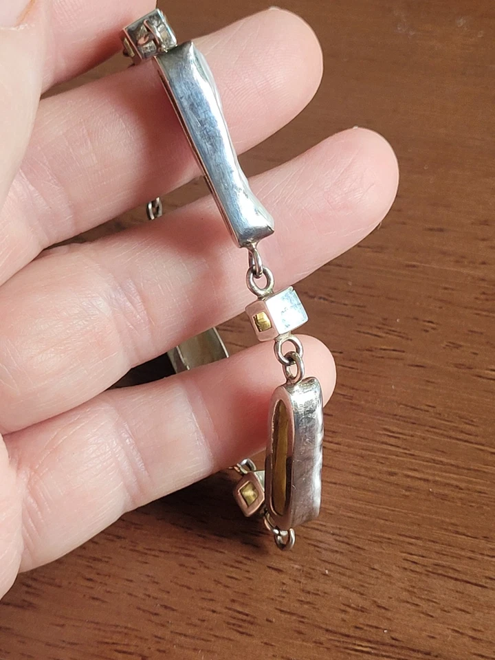 PULSERA VINTAGE PLATA ESTERLINA PERLAS AGUA DULCE Y CITRINO Foto 4 de 4