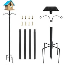 80" Height 1" Diameter Bird Feeder Pole with Hooks Bluebird House Stand for O...