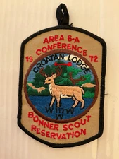 1972  Area 6-A Fellowship Camp Bonner Croatan Lodge OA Section Conclave Patch P
