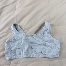 Fruit of the Loom Girls Gray Strap Cotton Sports Bra size 38Comfort