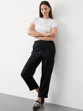 NWT Athleta Retreat Linen High Rise Ankle Pant Size S/Tall In Black