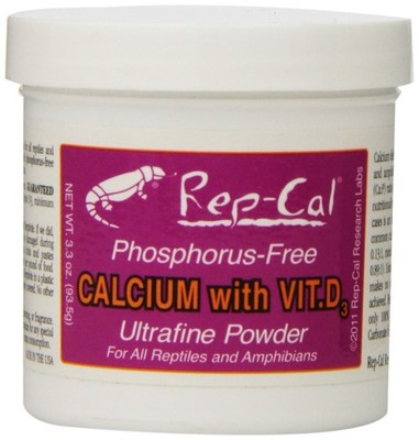 Rep Cal Calcium with Vitamin D3 Ultrafine Powder for Reptiles Amphibians 3.3 oz