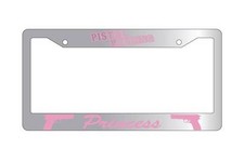 Chrome License Plate Frame Pistol Packing Princess Auto Accessory