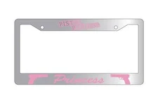 Chrome License Plate Frame PISTOL PACKING PRINCESS Auto Accessory