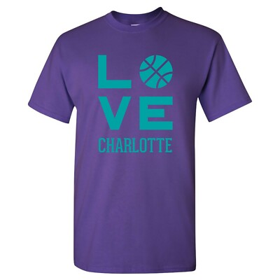 Charlotte Love Basketball - Sports Team Hometown City Pride T Shirt - Purple