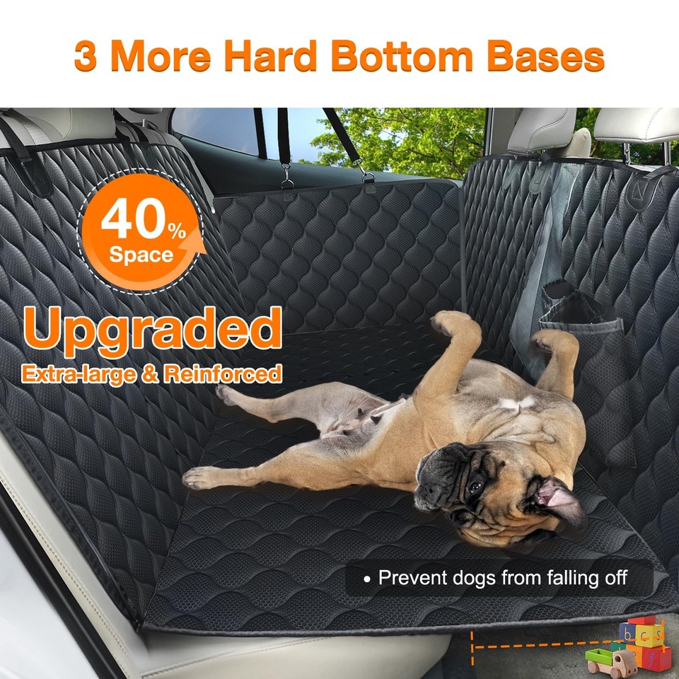 PETICON Back Seat Extender for Dogs with Hard Bottom, Waterproof Dog
