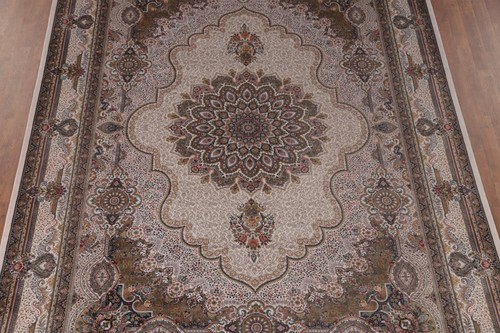 90% Silk Ivory Traditional Floral Turkish Rug 8'x11' Oriental Dining Room Rug - Imagen 3 de 12