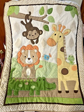 Carter's Child of Mine Jungle Animal Crib Comforter Lion Monkey Giraffe Green