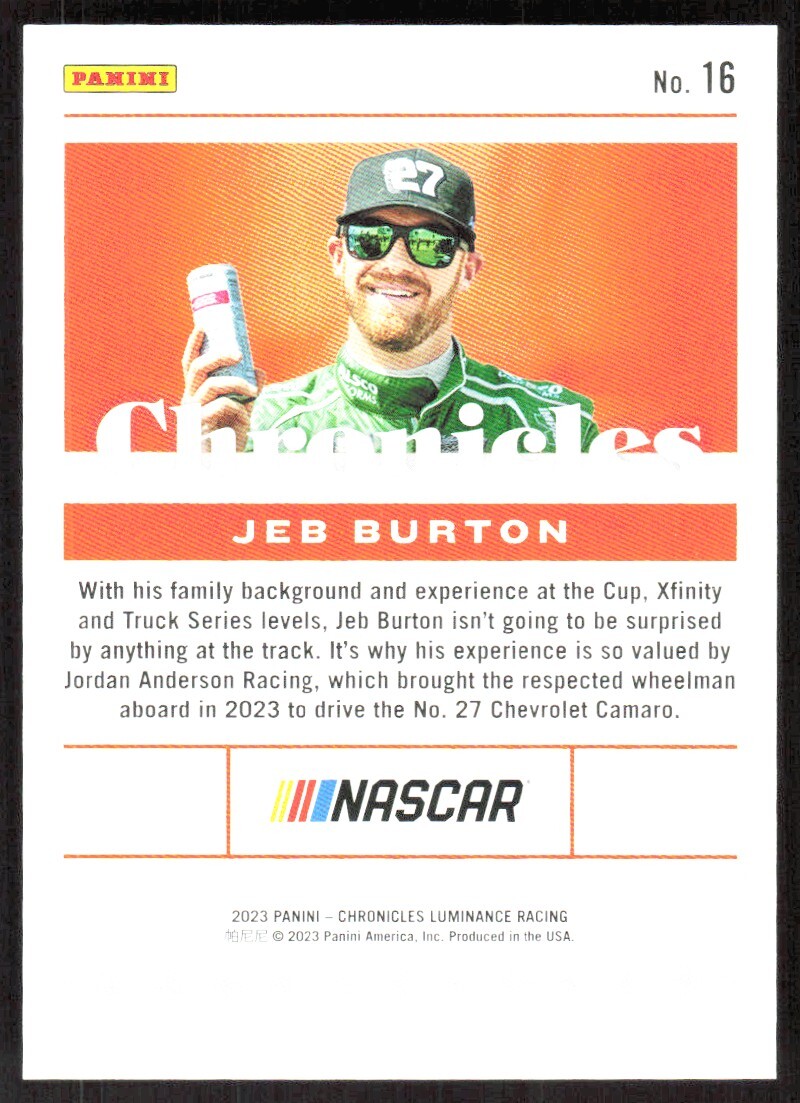 2023 8768D Panini Chronicles Blue Jeb Burton 019/199 Jordan