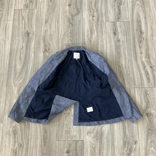 Joie 100% Linen Blazer Women’s 2 Blue Coastal Summer Jacket Lightweight Open - Picture 5 of 9