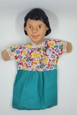 Vintage Learning Resources Hispanic Mom In Floral And Green Dress Hand Puppet