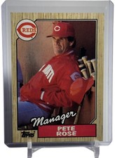 1987 Topps Pete Rose Cincinnati Reds Baseball Card #393 W/Top Loader