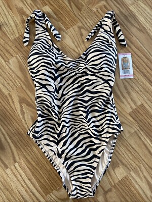 Social Standard by Sanctuary Women's Tie Knot Strap One Piece Swimsuit. Size S