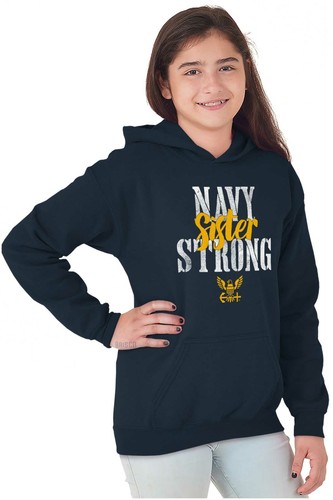 US Navy Strong Sister Anchor Seal Logo Sis Youth Girls Hoodie Sweatshirts Kids - Picture 3 of 7