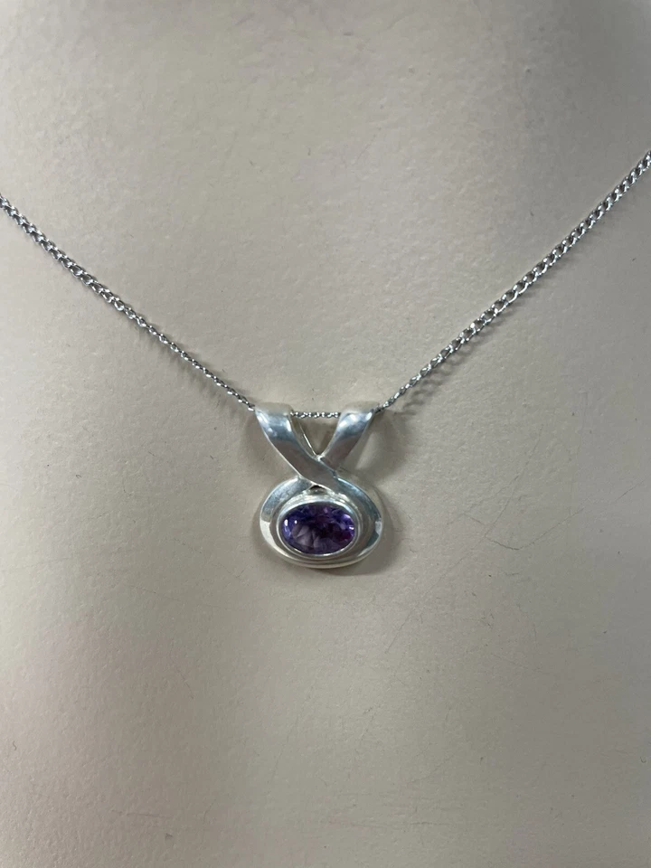 Collar vintage de plata de ley 925 amatista e Italia Foto 2 de 4