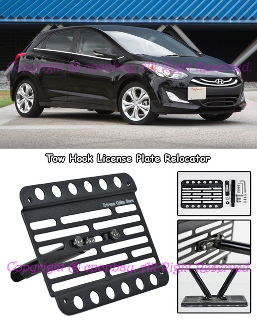 Fit 13Up Hyundai Elantra GT Front Tow Hook Mount License Plate