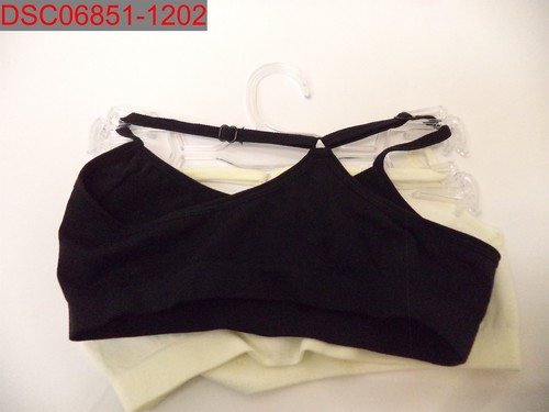 Calvin Klein Girls Cloud White Black 2-Pack Racerback Crop Bra, Size S (6/6X) - Picture 2 of 6