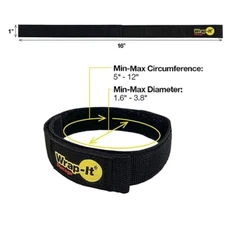 Hook and Loop Strap 16" Black Wrap-It Storage for Boat Rope, Hose, Cable & more
