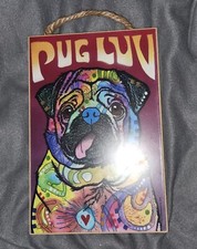 Pug Luv Wooden Sign - Indoor Decor 7"x 10.5"