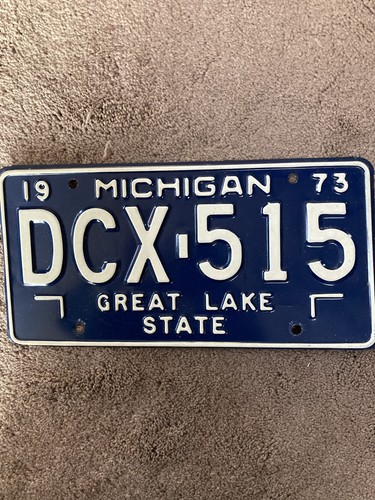 Targa Michigan 1973 - DCX 515 - con busta originale - molto bella! - Foto 1 di 3