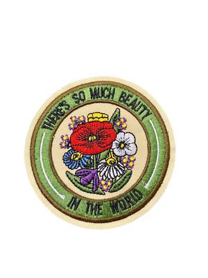 There's So Much Beauty in the World Flower Patch, Iron On/Sew On