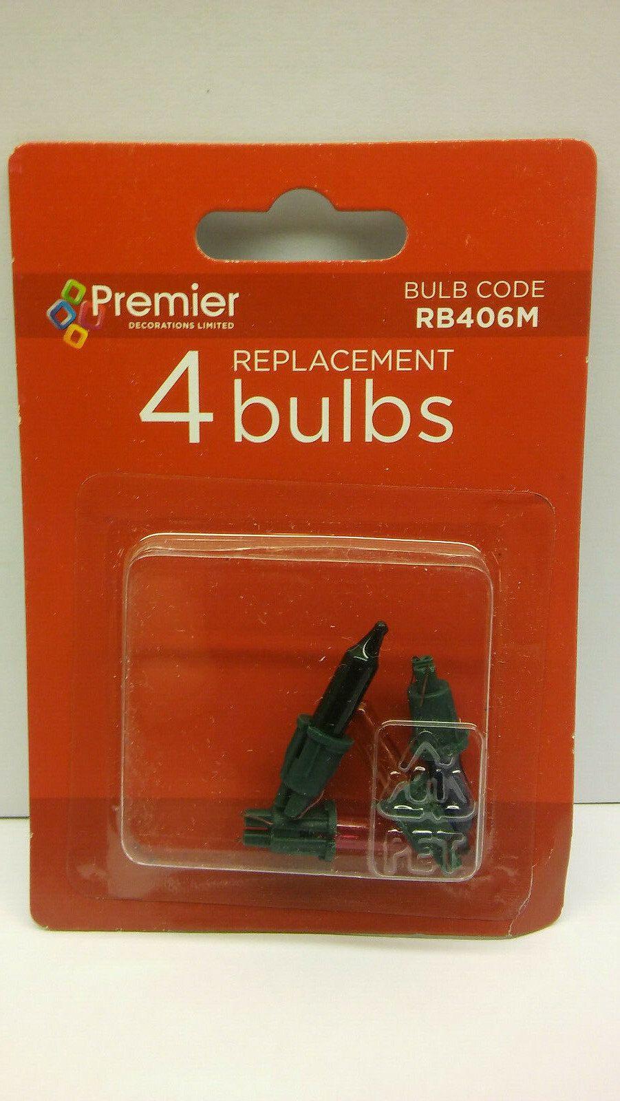 Premier RB406M MK4, 1 x Pack of 4 Coloured Spare Christmas Light Bulbs, 6v 0.72w
