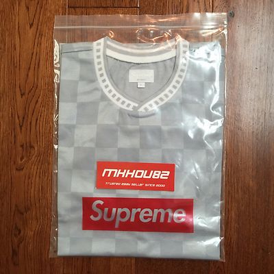 Supreme Checker Soccer Jersey Top Tee Logo Box Spring Summer 2016