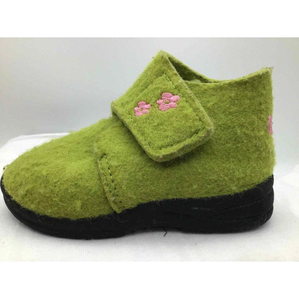 Zapatos The Original Skidders “Desierto” Verde con Flores Rosa Niñas Talla 4 (12 m) Foto 2 de 4