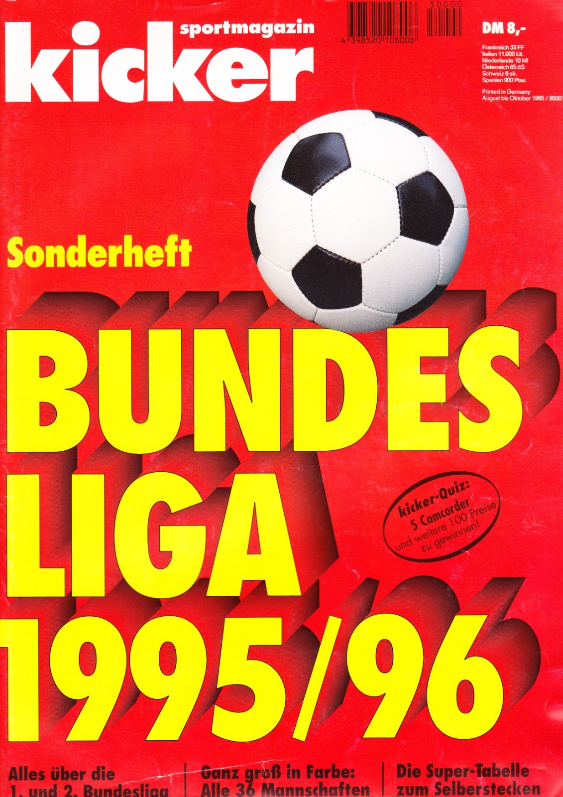 Kicker Sonderheft Bundesliga 1995 1996 Gunstig Kaufen Ebay