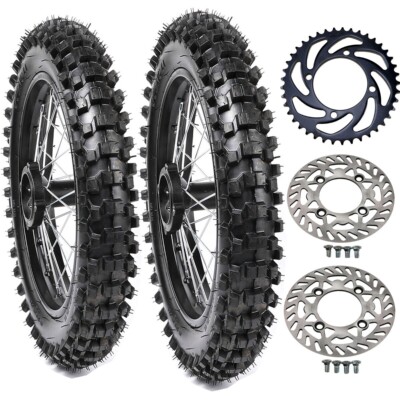 70/100-17'' 90/100-14'' Tire Rim Wheel Rotor PitBike Apollo RFZ Atomik Thumpstar