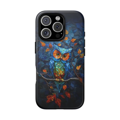 Blue Owl Bird Stained Glass Phone Case for iPhone, Samsung Galaxy, Pixel - 第 10/119 張圖片